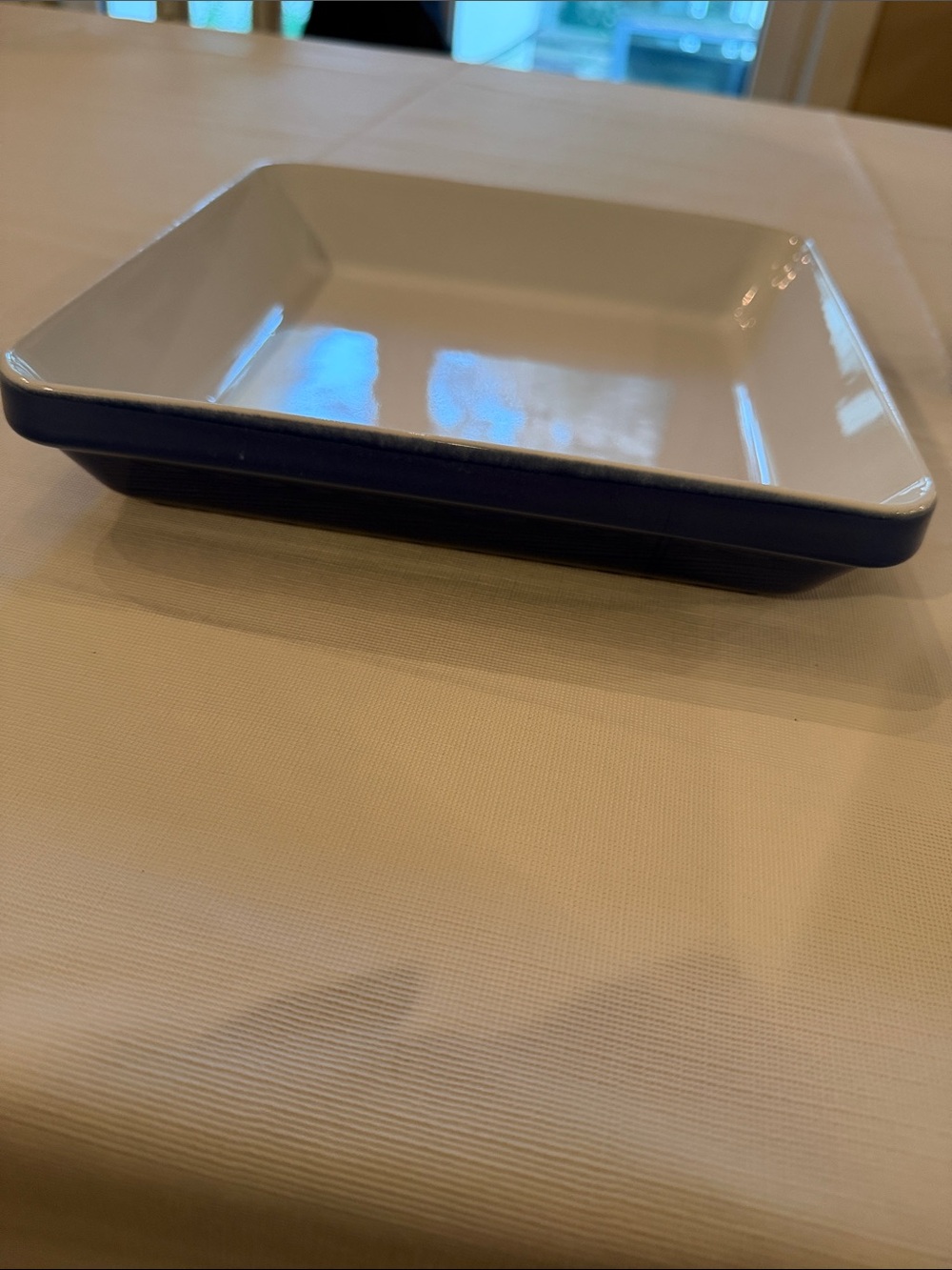 Emile Henry approx 9 in square ovenware casserole bake dish - blue